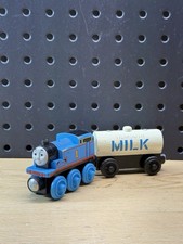 Thomas Friends Wooden Railway Train Engine Thomas Milk Tanker Lot