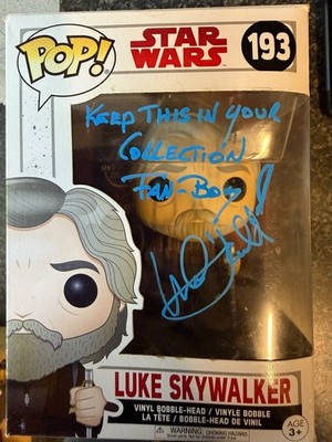 Mark Hamill signiertes Autogramm Luke Skywalker Star Wars Funko Pop inkl. Nachricht 100 % echt
