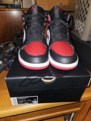 Nike Air Jordan 1 Mid SE Shoes Black Varsity Red White HV4091-006 Mens-10.5