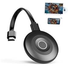True 4K Wireless Display Adapter, Plug  Play, HDMI Dongle 5G 2.4G Black