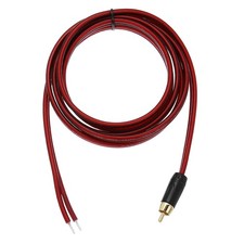 Gold Plated RCA Cable, 2 Meters with Open Ends for Unbridled Wire