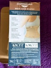 Copper Fit Core Shaper, Supports Back and Shapes Waist, Copper Infused, L/XL