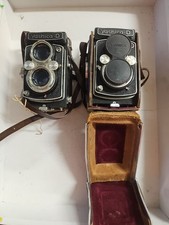 Yashica D TLR 6x6 Film Camera With Case BLACK from JAPAN Lot Of 2 Not Tested