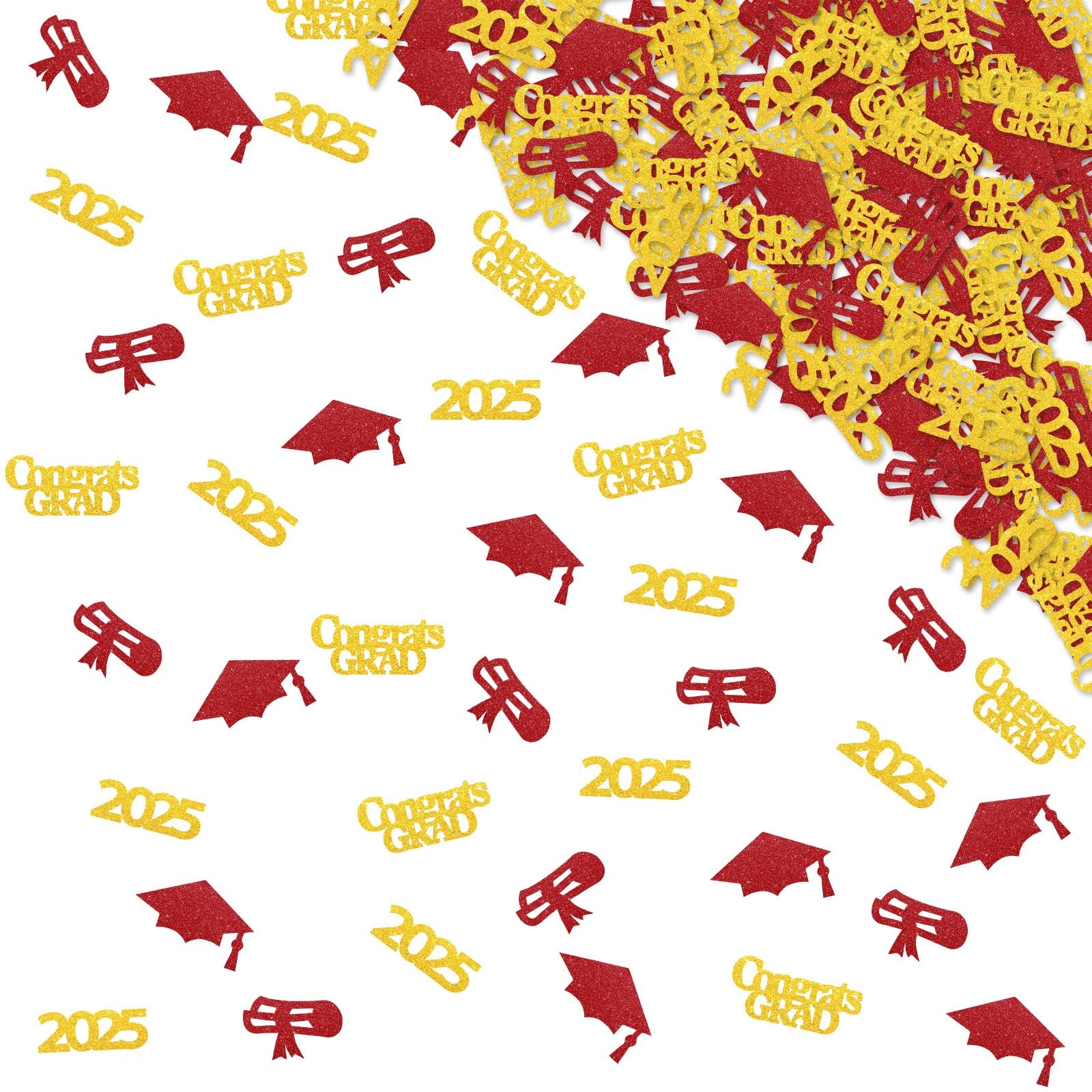 120 PCS Congrats Grad Confetti 2025 Graduation Class Of 2025 Paper Scatter