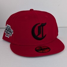 Cincinnati Reds 150th Red Stockings New Era 59Fifty Fitted Hat Sz 8 Wool Black