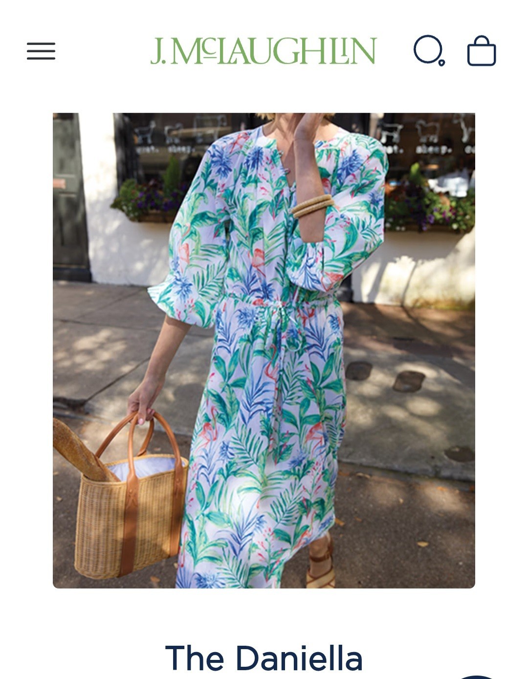 J.McLaughlin Daniella Maxi Dress Flamingo Print Size M Medium
