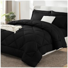 Luxury King Comforter Set Black - 7-Piece Bedding Bundle