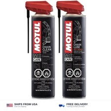Motul Chain Care Set   Chain Cleaner C1  Chain Lube Off-Road C3  Motorc...