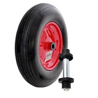 Schubkarrenrad Vollgummi Ersatzrad 4.80/4.00-8 Mit Achse Stahlfelge Pannensicher