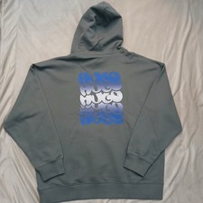 Hugo Boss Pullover Hoodie Mens Size M Gray Logo Cotton Sweatshirt Graphic - NWT