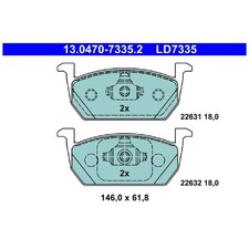 ATE Bremsbelag-Satz Bremsklötze vorne 2Q0698151Q 5Q0698151H 2Q0698151E | 951319