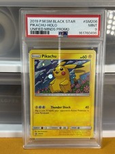Pokémon Pikachu SM206 Unified Minds Black Star Promo Graded PSA 9 MINT on eBay