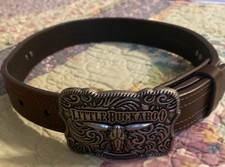 Cody James Belt Brown Leather 20  Silver Little Buckaroo Belt Buckle