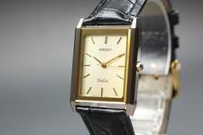 Orologio Uomo Vintage 1986 Exc+5 Seiko Dolce 7321-6170 TUNGSTENO Oro Quarzo G...