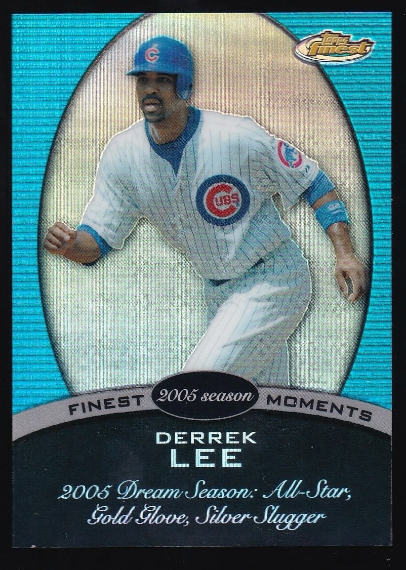 2008 Topps Finest Moments Derrek Derek Lee #FM-DL Blue Refractor 001/299 Cubs