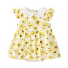 Baby Nest Summer Baby Clothes Short Sleeve Romper with Skirt Baby One-Piece 593