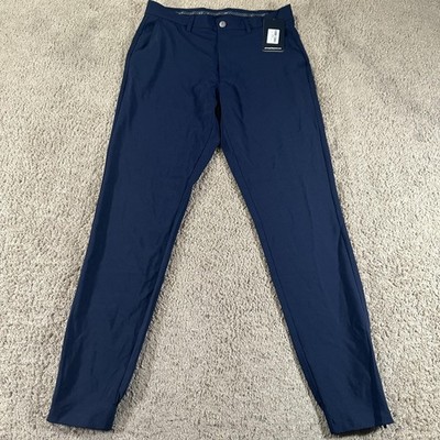 Primo Jogger Pants Mens 32 Tall Navy Golf Tapered Cuffed Ankle Zip Stretch