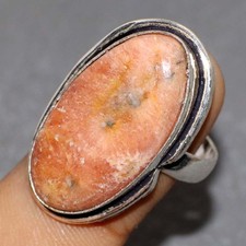 925 Silver Plated Rhodochrosite Ring US 8 Party Wear Gift GW