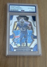 Terrel Bernard Buffalo Bills Signed Football Panini Rookie Card PSA Autograph. rookie card picture