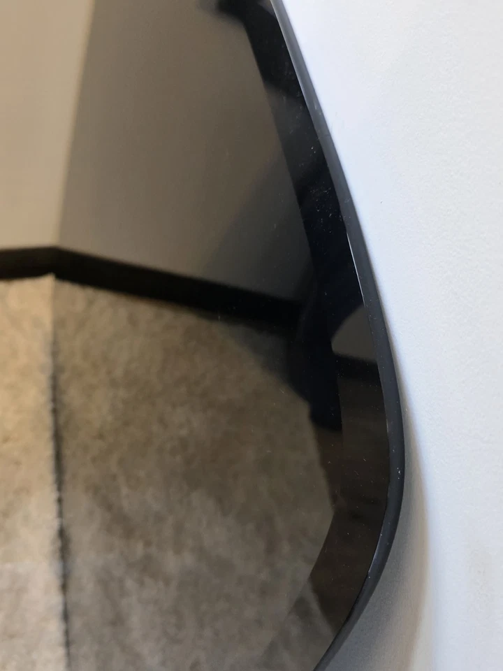 Vtg Post Modern Smoke Black Glass Coffee Table Top Beveled Thick 1970s 80s Read - Image 3 of 4