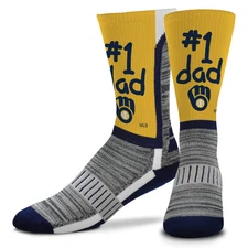 Milwaukee Brewers #1 Dad V-Curve Socks, Large (10-13)