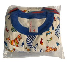 VTG NEW 2001 Hanna Andersson Kids Stripe Walrus Print Cotton Pajama Set 130cm