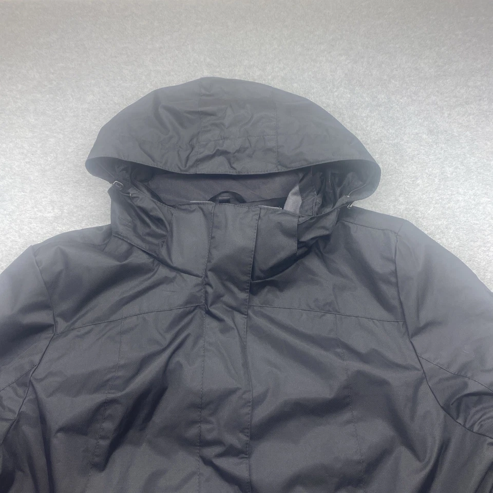 Gerry Rain Overcoat Womens 2XL Black Full Zip Belted Removable Hood Lightweight - Image 4 of 4