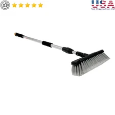 RV Flow Through Wash Brush Adjustable Handle Soft Bristle Head Squeegee New