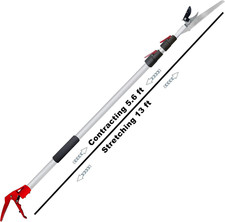 5.6-13 Foot Extendable Tree Pruner, Cut and Hold Pruning Trimmer, Long Reach Pol