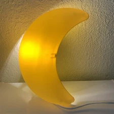 Ikea Smila Moon Light Wall Lamp Night Light Yellow Y2K Nursery Kids Bulb Not Inc