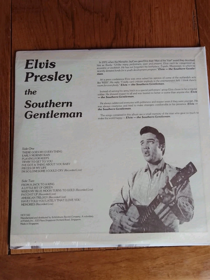 Vinyl Neuf Elvis Presley "the Southern Gentleman" - Photo 2/2