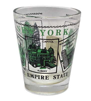 Vintage New York Capitol Building Shot Glass Empire State Tourist Souvenir Rare