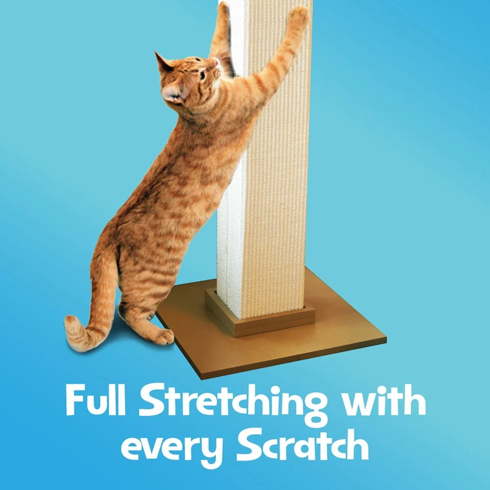 SmartCat Ultimate Scratching Post – Beige, Large 32 Inch 16? x 16?, Brown - Image 3 of 4