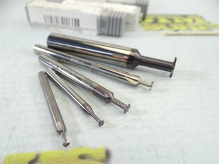 5 ASSORTED HTC SOLID CARBIDE KEYSEAT CUTTERS W/ RADIUS .093" TO .375" DIAMETERS