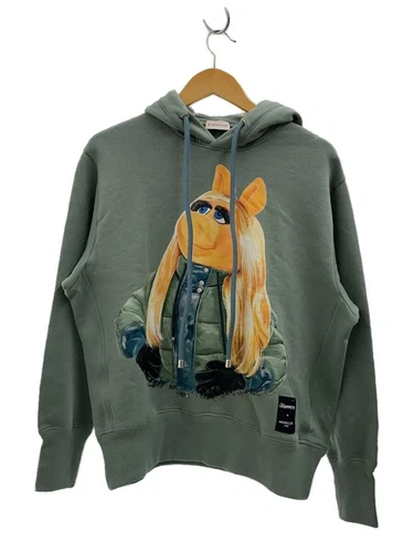 Felpa con cappuccio MONCLER 22SS The Muppets stampa grafica verde XS cotone usata