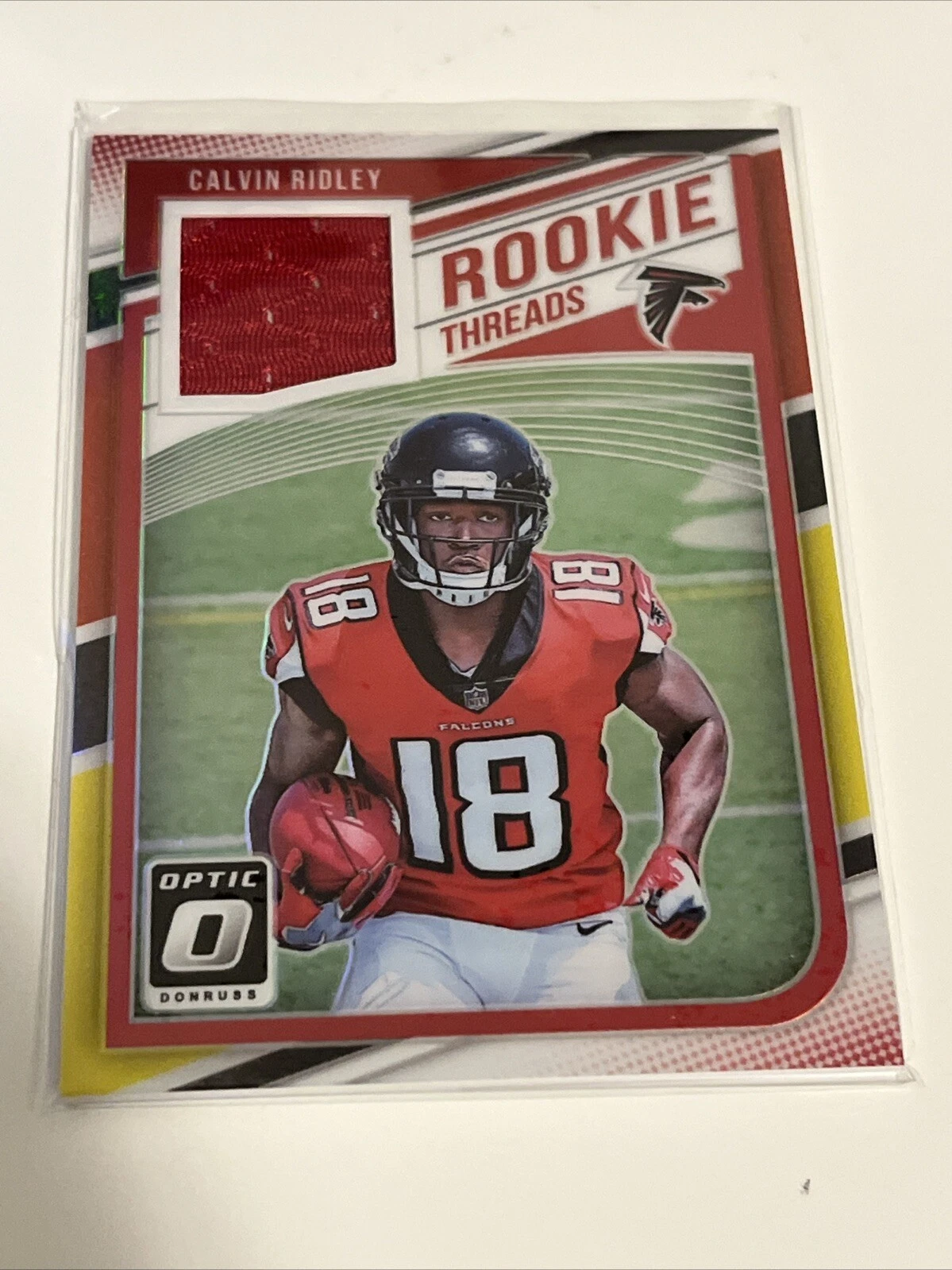 Calvin Ridley Panini Donruss Optic Rookie Threads #CR Yellow/Red