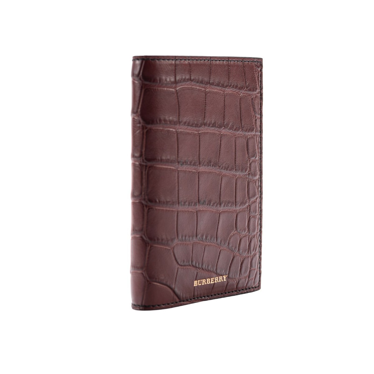 1150$ BURBERRY Genuine Alligator Passport Holder Wallet Deep