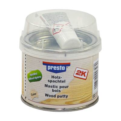 Presto 2K Holz-Reparaturspachtel 250 g hellbraun Löcher Spachtelmasse Holz