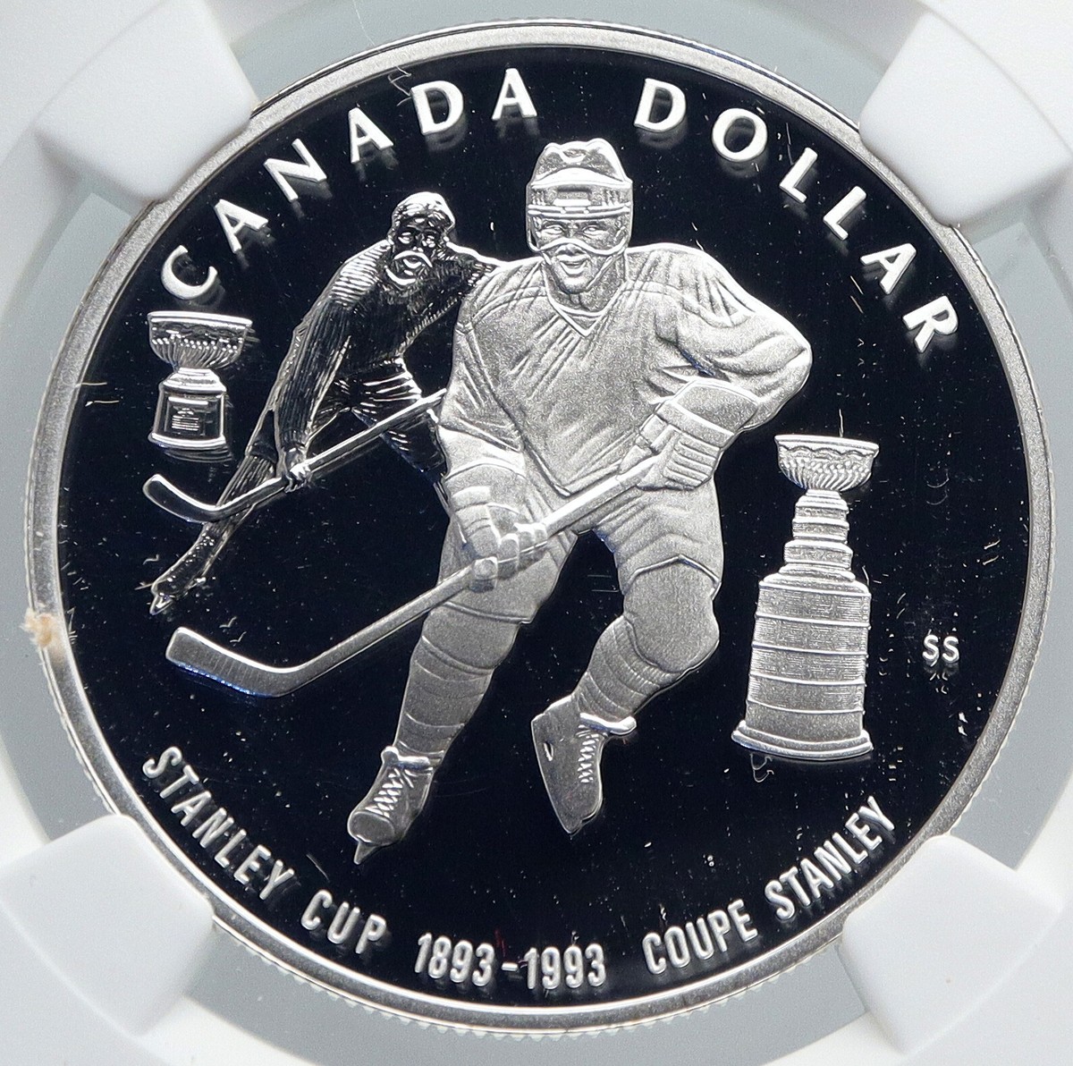1993 CANADA ICE HOCKEY Stanley Cup Variations Proof Silver $1 Coin