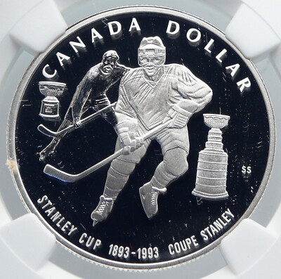 1993 CANADA ICE HOCKEY Stanley Cup Variations Proof Silver $1 Coin