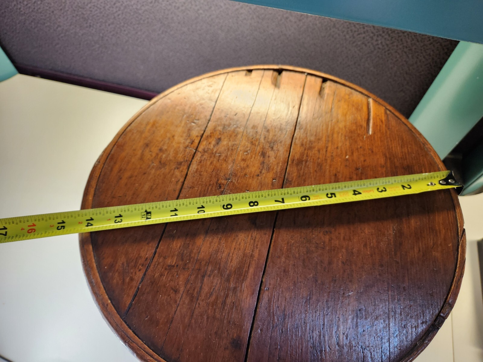 Antique Firkin Primitive Wooden Sugar Bucket with Handle 13.5" Tall