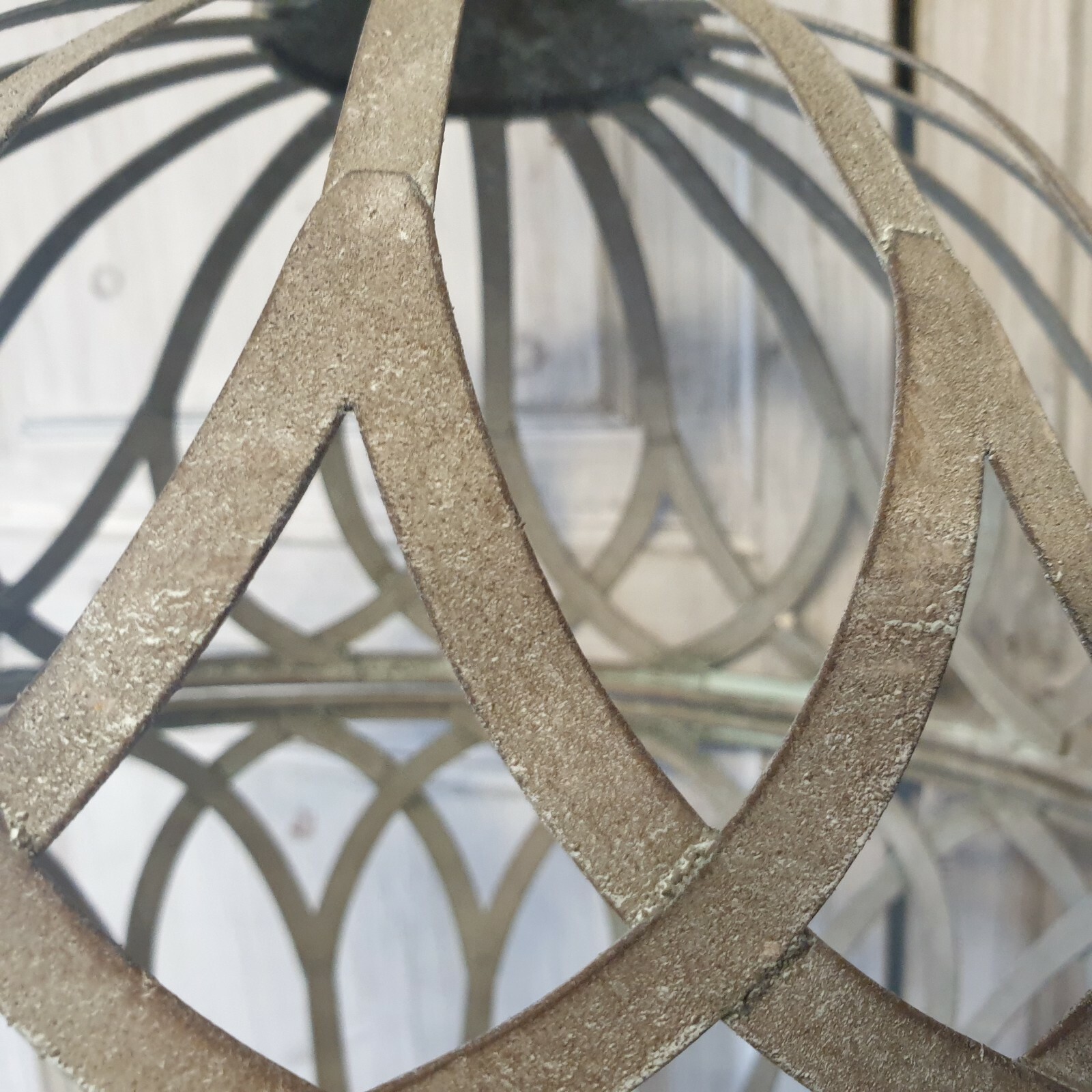 2 x Metal Hanging Plant Orbs Metal French Country Garden Conservatory