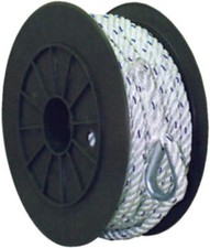 Seachoice Anchor Line Twisted Nylon 3/8"x50ft White w/Blue Tracer 50-47691  S25