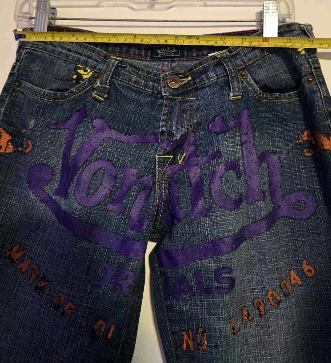 Vintage Von Dutch low rise jeans women's size 28 boho flare