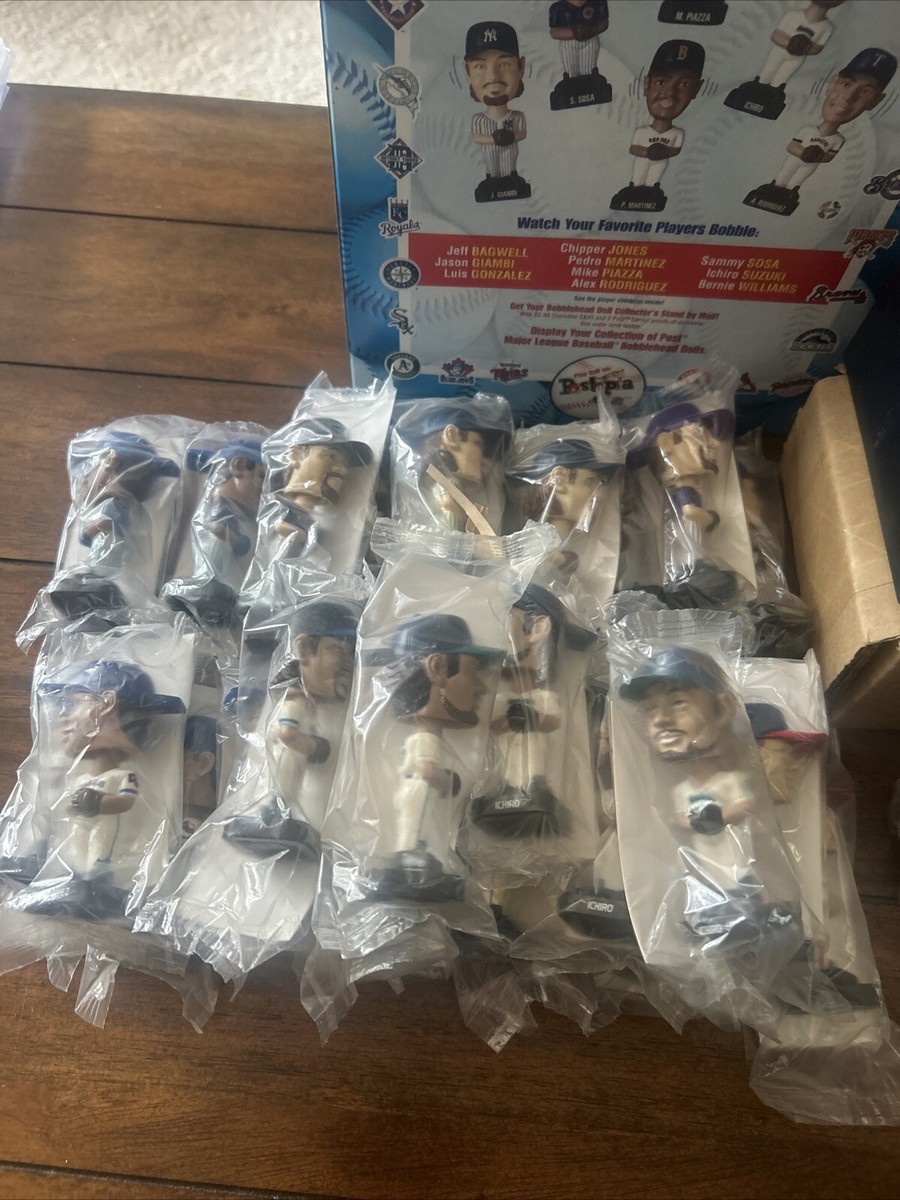2002/2003 Post Cereal Mini MLB Bobblehead Lot Of 28 W/ Stands And