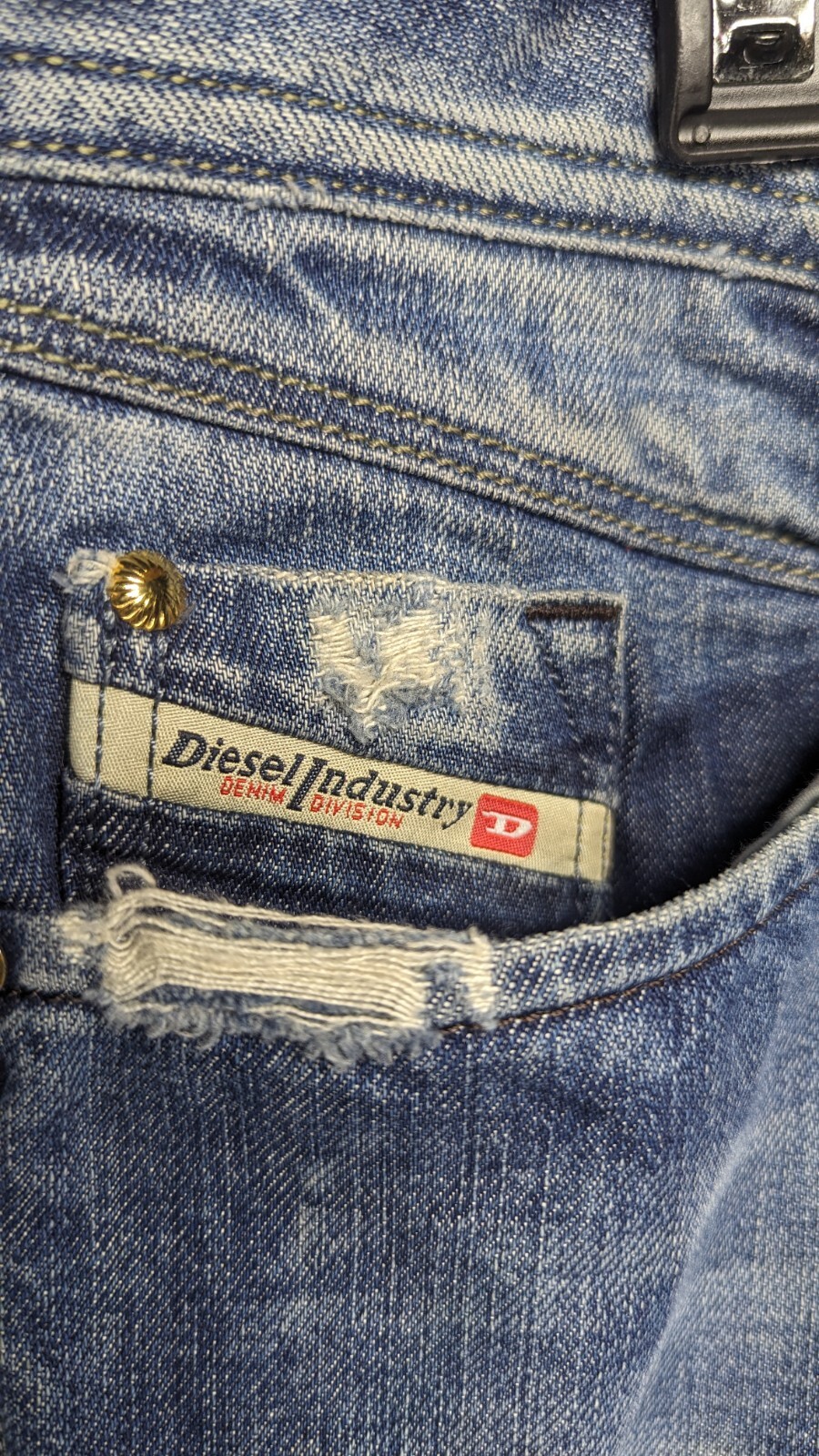 Diesel Industry Button Fly Men's Blue Jeans Size 33 RN 93243 CA 25594 EUC image 5