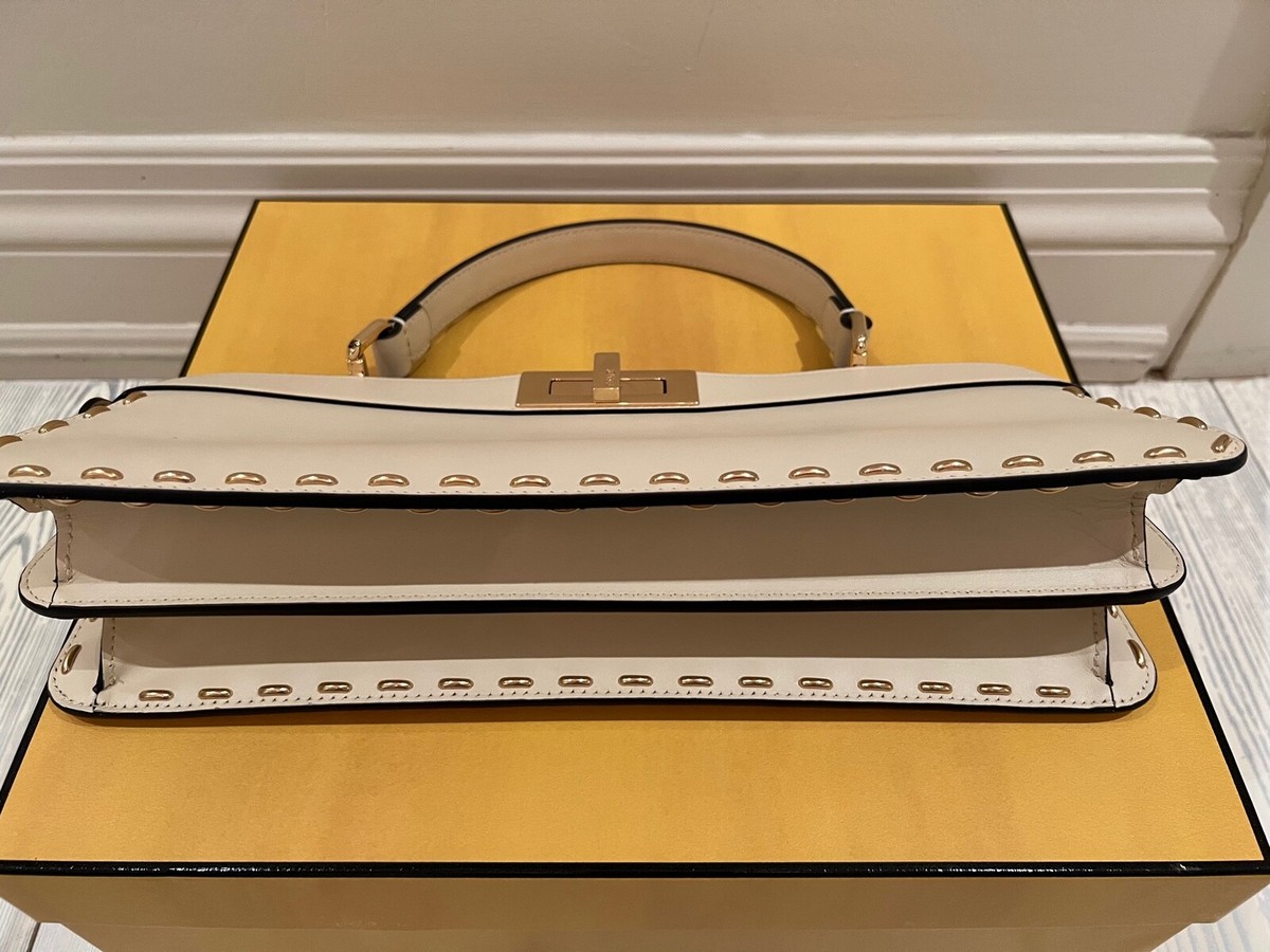 FENDI Peekaboo I See U Elongated Top Handle Bag Gold Metal FENDI Peekaboo I See U Elongated Top Handle Bag Gold Metal