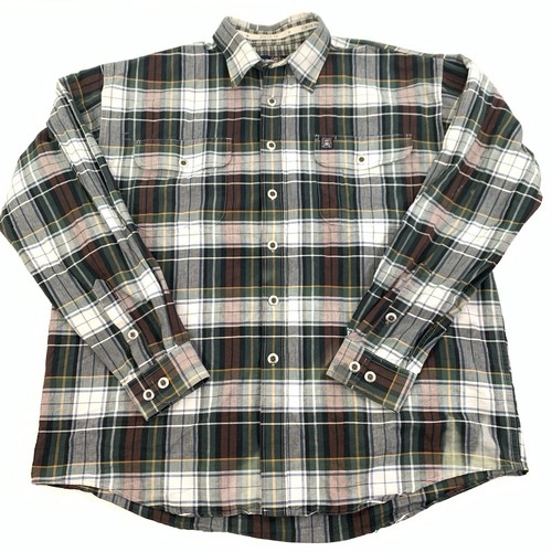Chemise Vintage REI Homme – Carreaux Bleu/vert – Taille L – Coton Outdoor