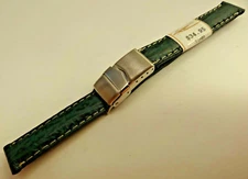 New Ladies ZRC France Green Shark 12mm Watch Band Steel Security Sealock Clasp