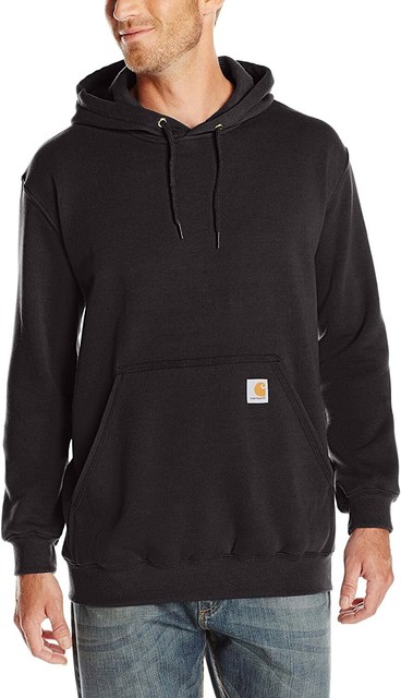 Carhartt K121 Men's Midweight Hooded Pullover Sweatshirt Chk121 BLK TL LRG for sale online | eBay